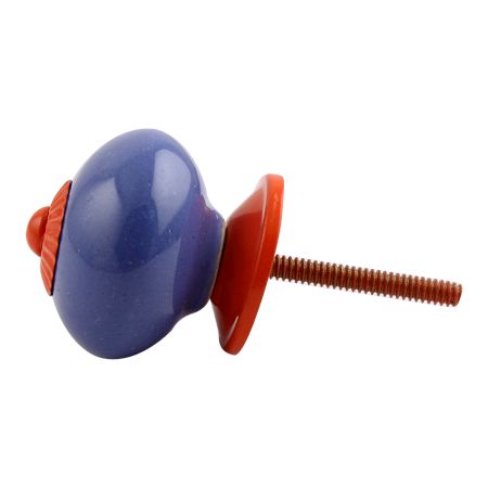 Slate Blue Orange Fitting Ceramic Knob